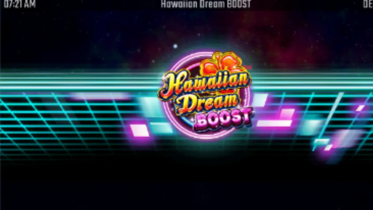 Tampilan antarmuka futuristik Hawaiian Dream Boost di layar ponsel pintar